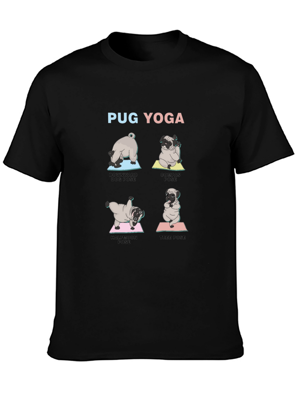Pug Yoga T-Shirt - Downward Dog Tee