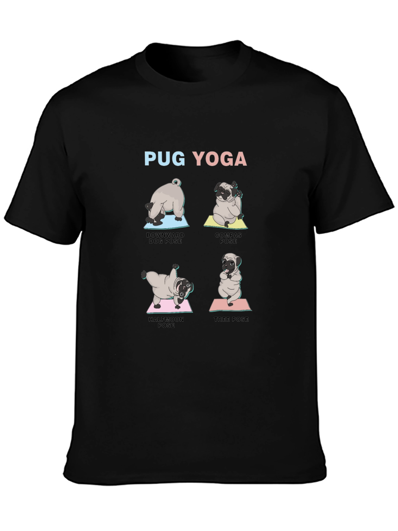 Pug Yoga T-Shirt - Downward Dog Tee