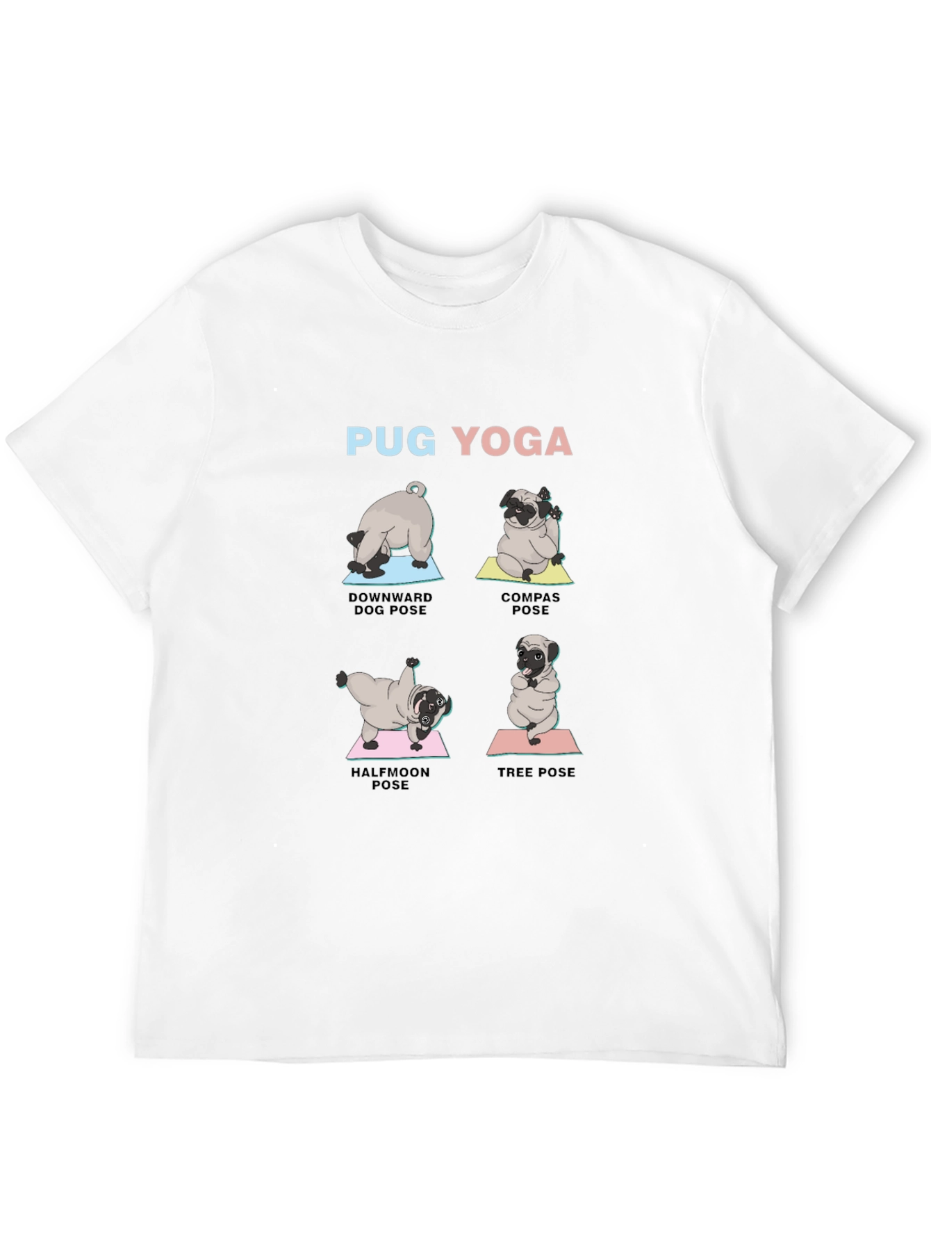 Pug Yoga T-Shirt - Downward Dog Tee
