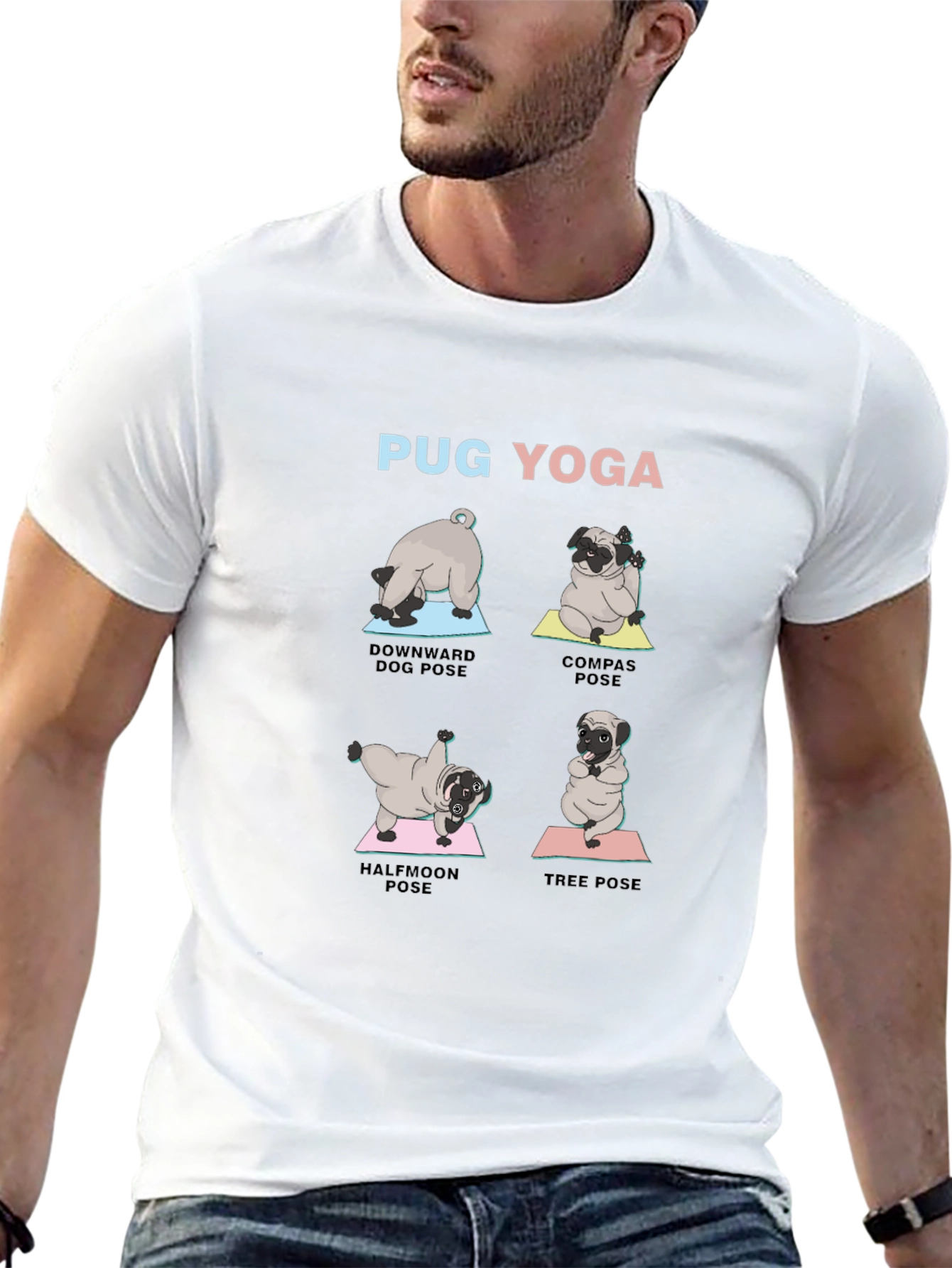Pug Yoga T-Shirt - Downward Dog Tee
