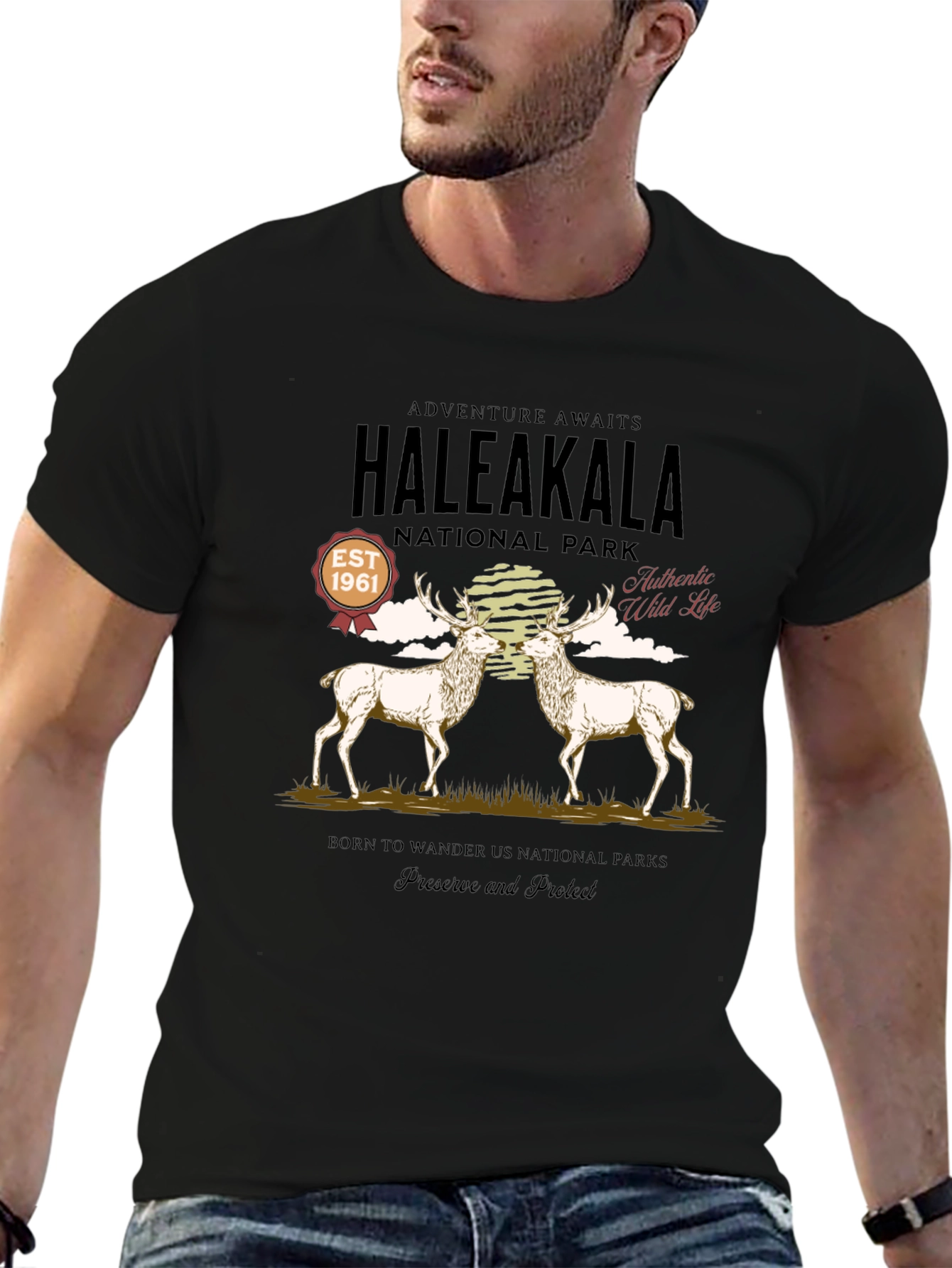 Haleakala National Park Deer Graphic T-Shirt