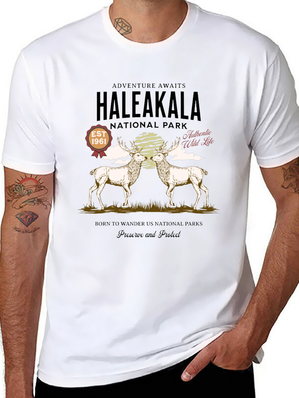 Haleakala National Park Deer Graphic T-Shirt