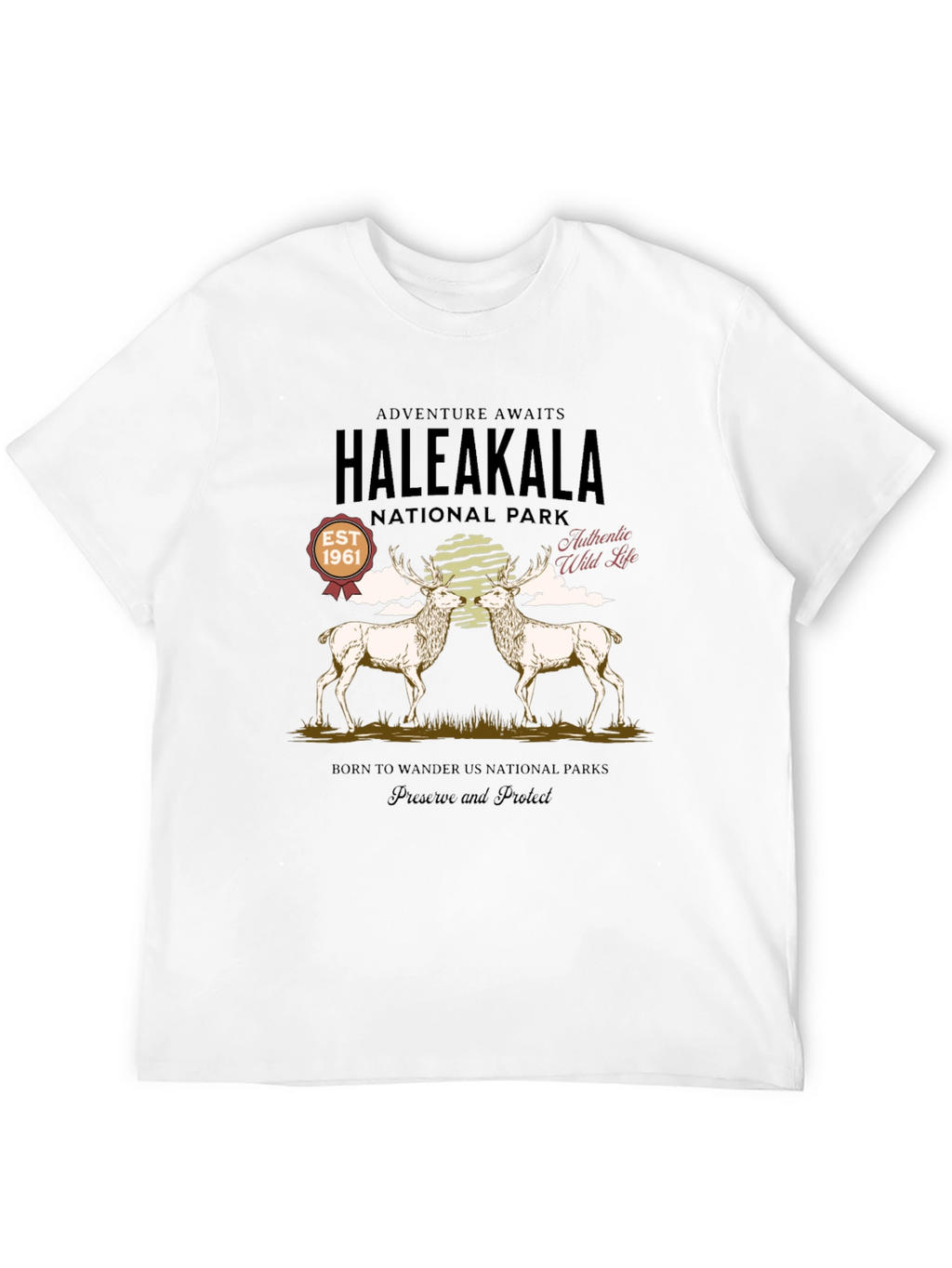 Haleakala National Park Deer Graphic T-Shirt