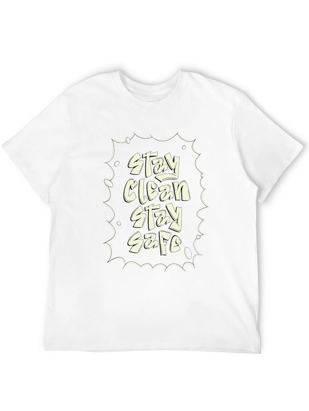 Stay Clean Stay Safe Black Graphic Tee