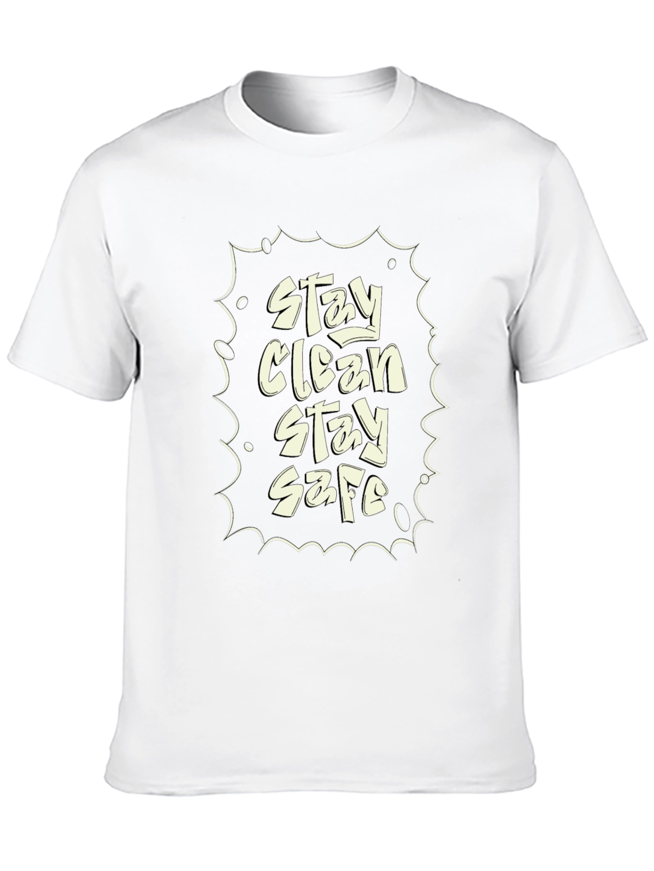 Stay Clean Stay Safe Black Graphic Tee