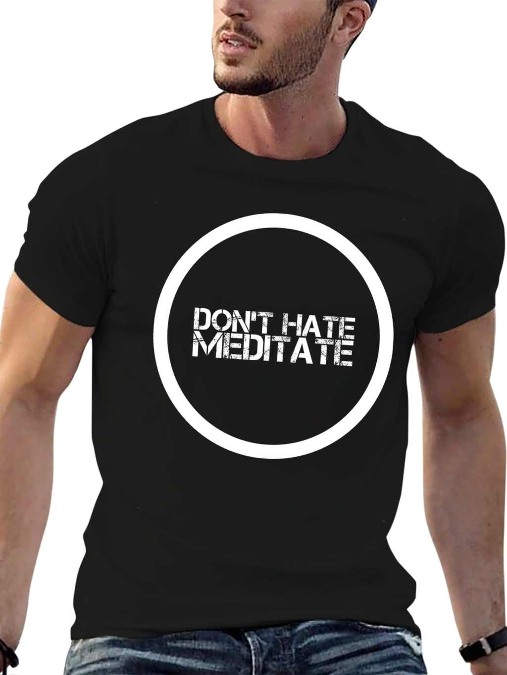 Dont Hate Meditate Black Graphic Tee