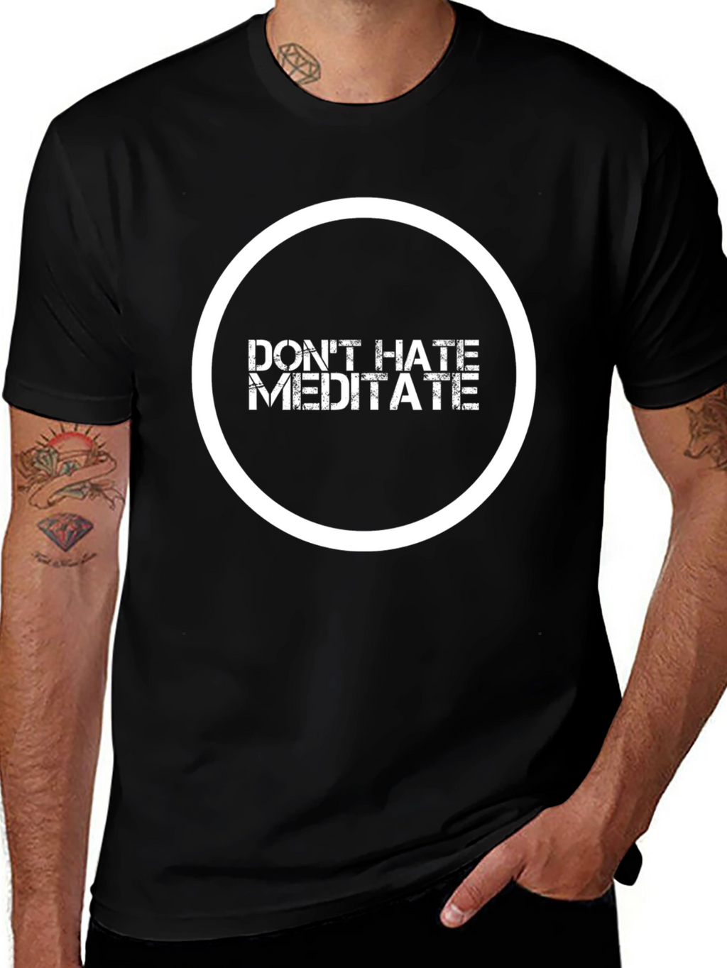 Dont Hate Meditate Black Graphic Tee