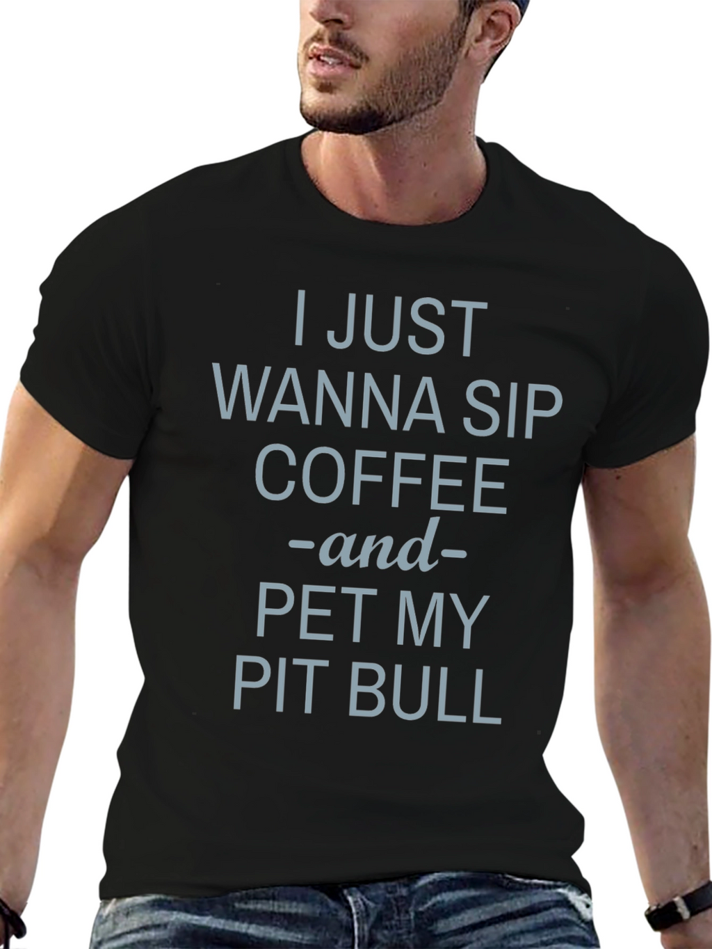 Coffee & Pit Bull T-Shirt - Casual Comfort
