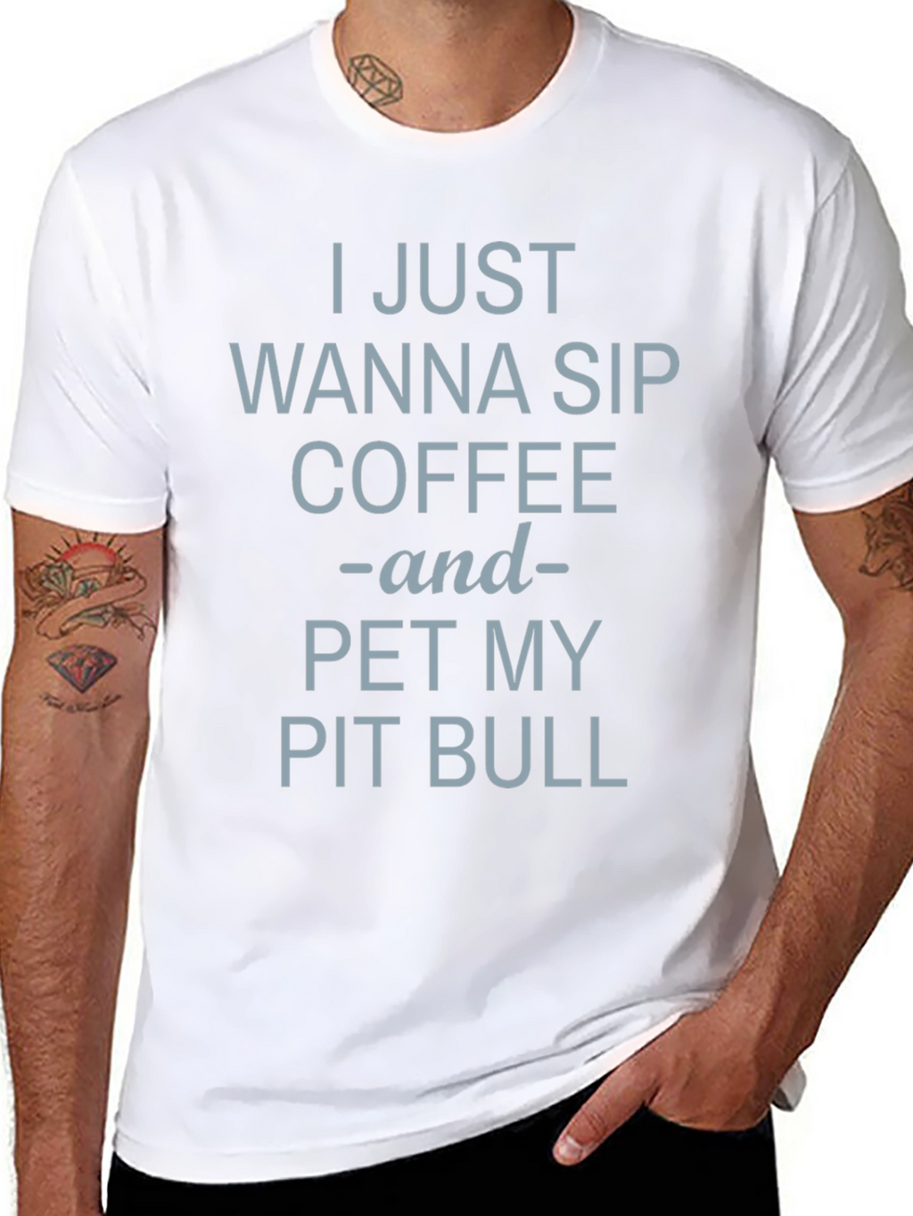 Coffee & Pit Bull T-Shirt - Casual Comfort