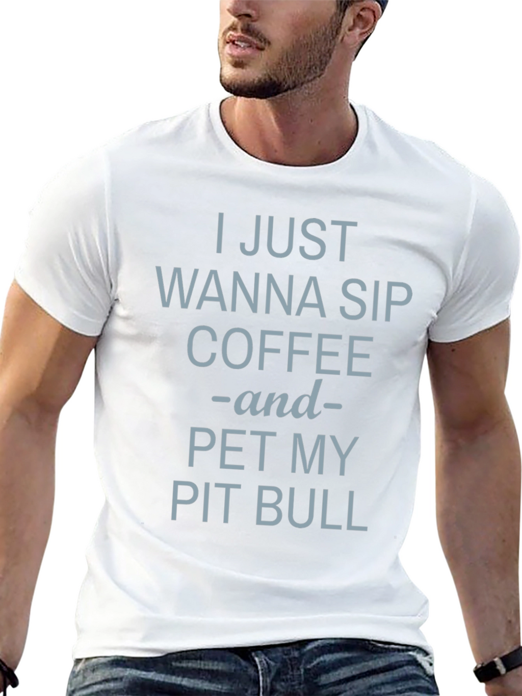 Coffee & Pit Bull T-Shirt - Casual Comfort