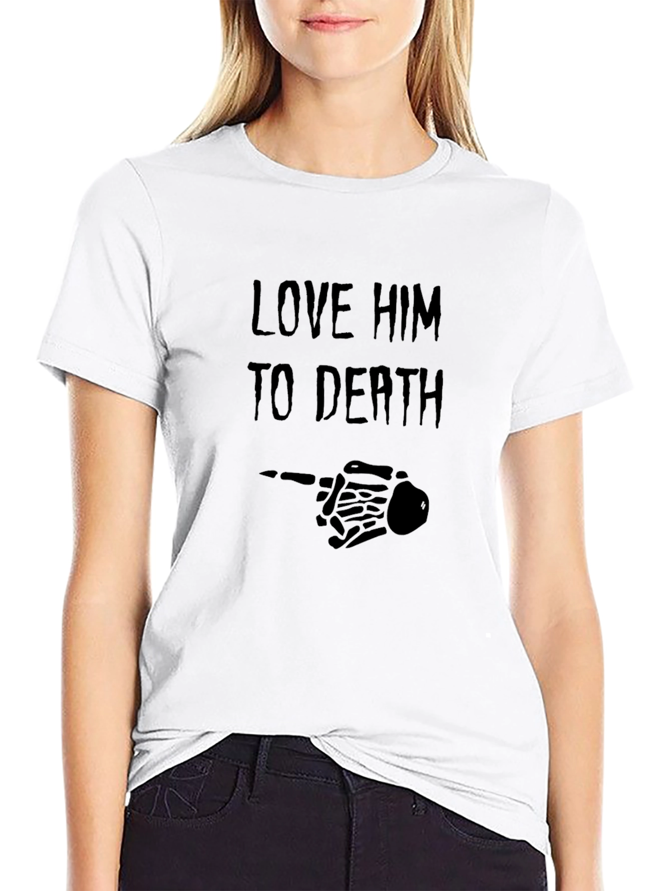 Love Him To Death Black Graphic Tee