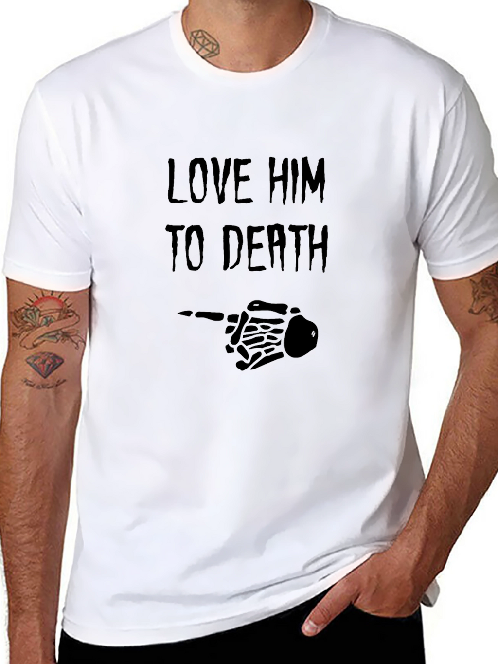 Love Him To Death Black Graphic Tee