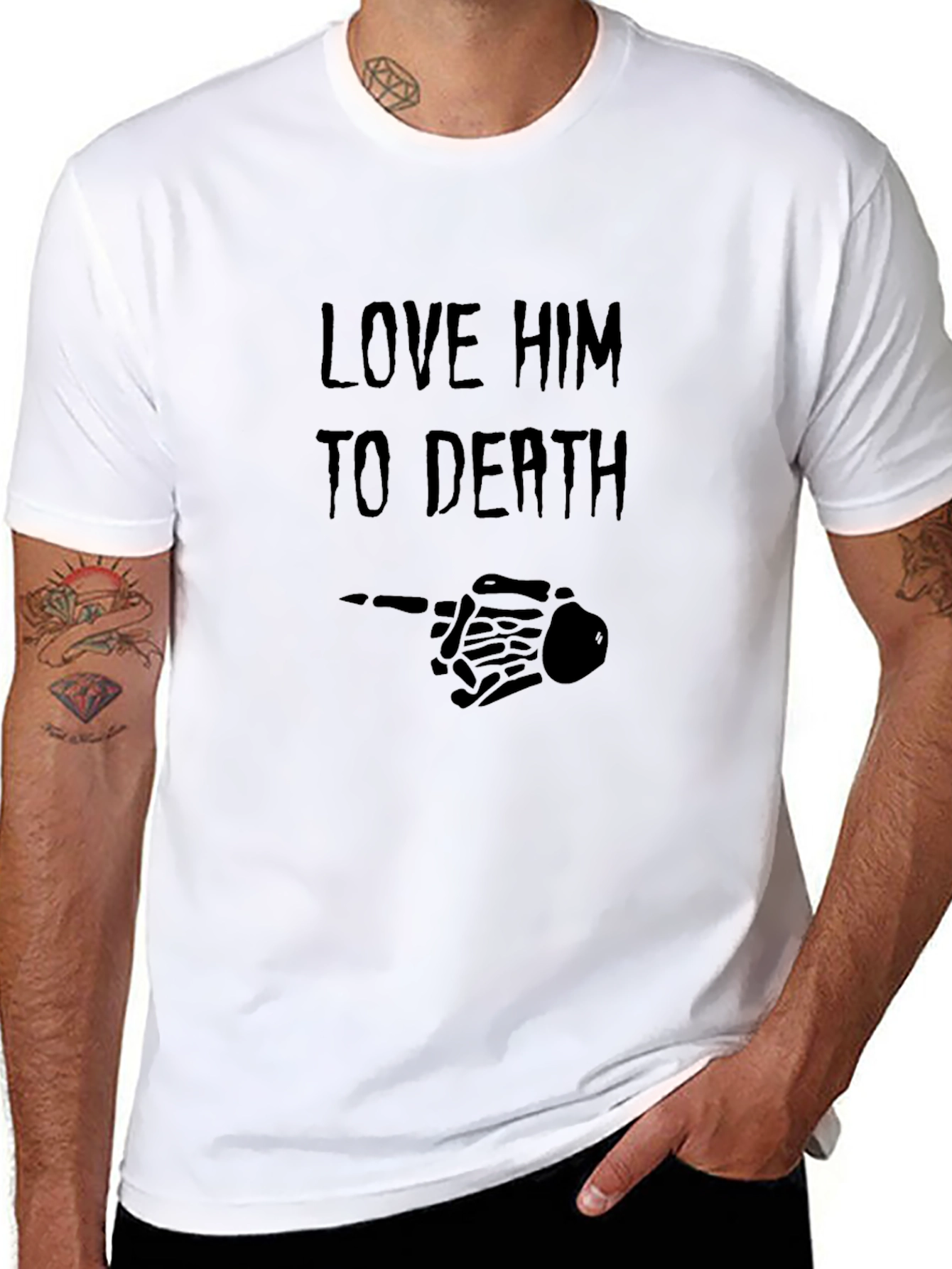 Love Him To Death Black Graphic Tee