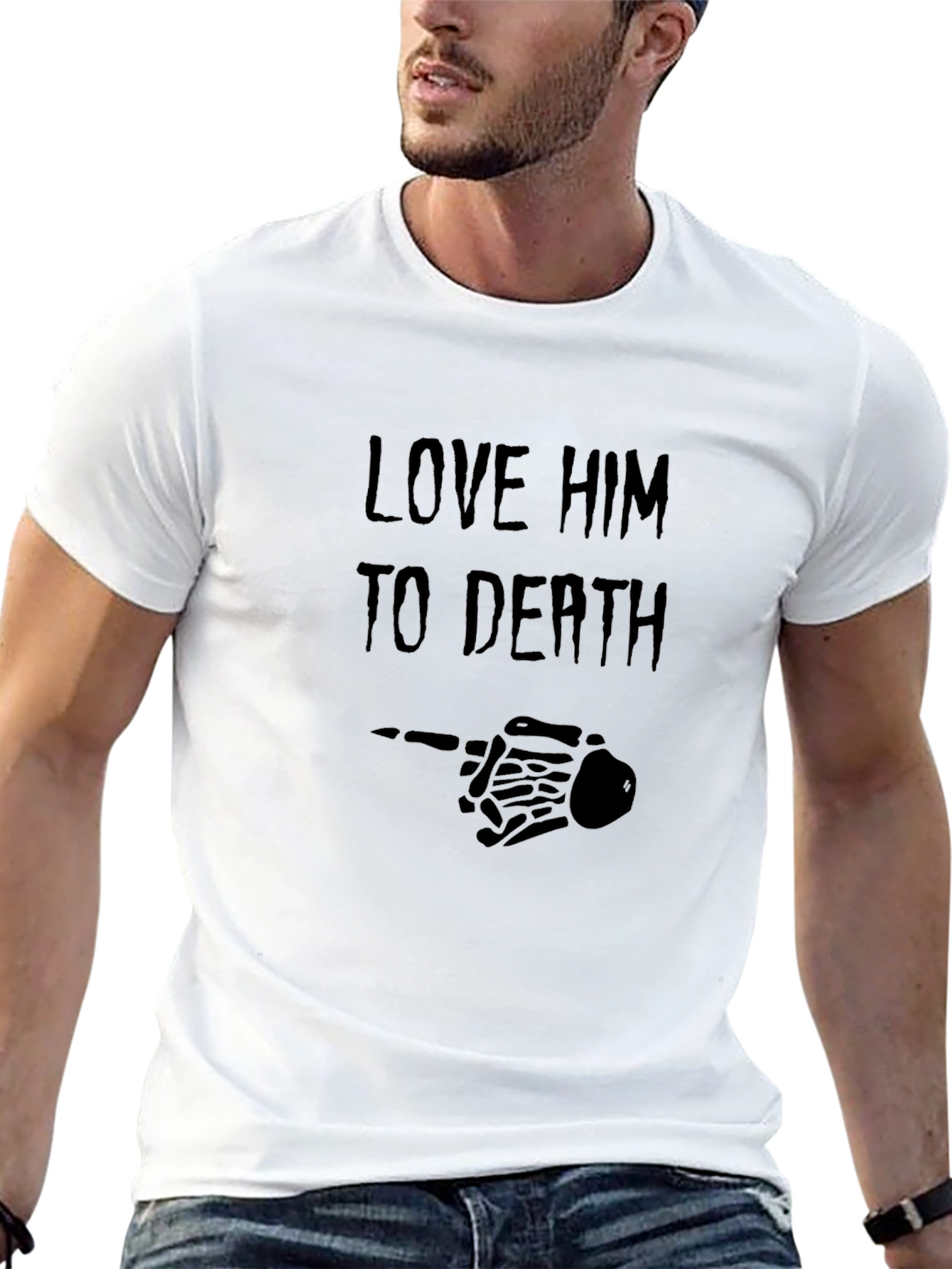 Love Him To Death Black Graphic Tee