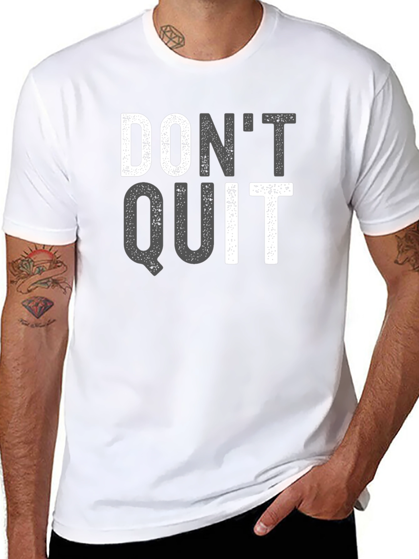 Motivational Dont Quit T-Shirt - Black