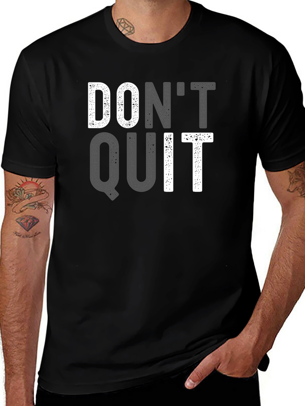 Motivational Dont Quit T-Shirt - Black