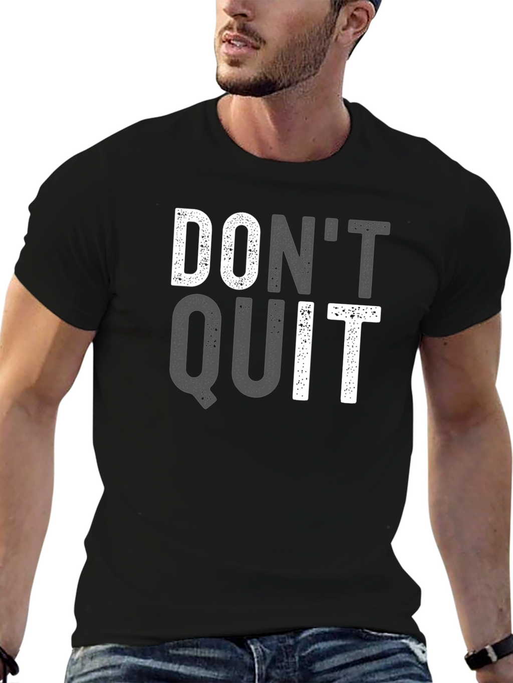 Motivational Dont Quit T-Shirt - Black