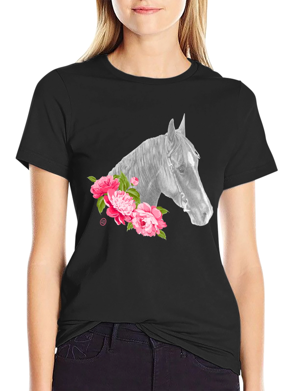 Horse & Floral Graphic Tee