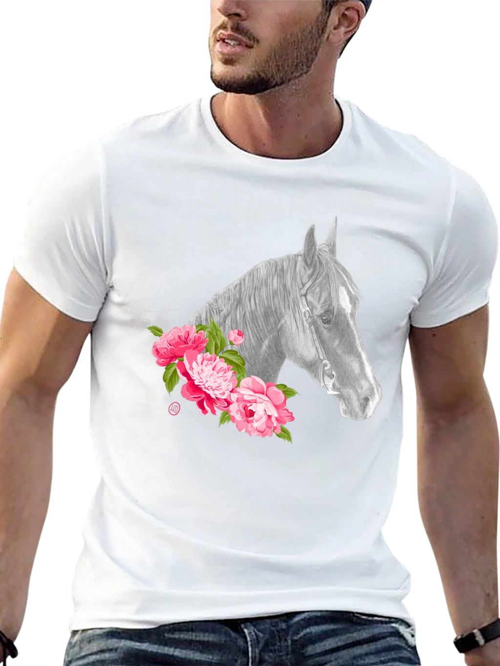 Horse & Floral Graphic Tee