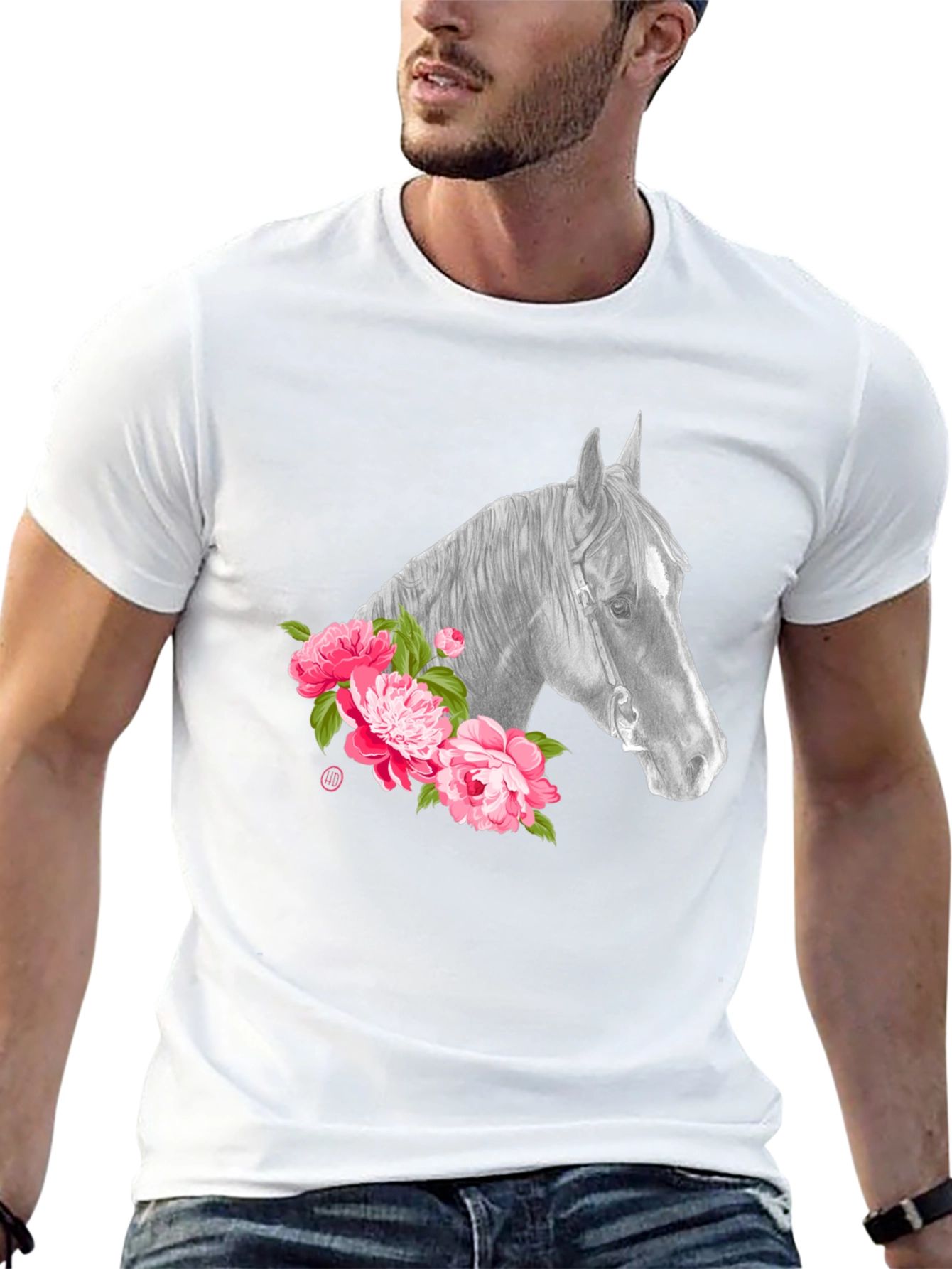Horse & Floral Graphic Tee
