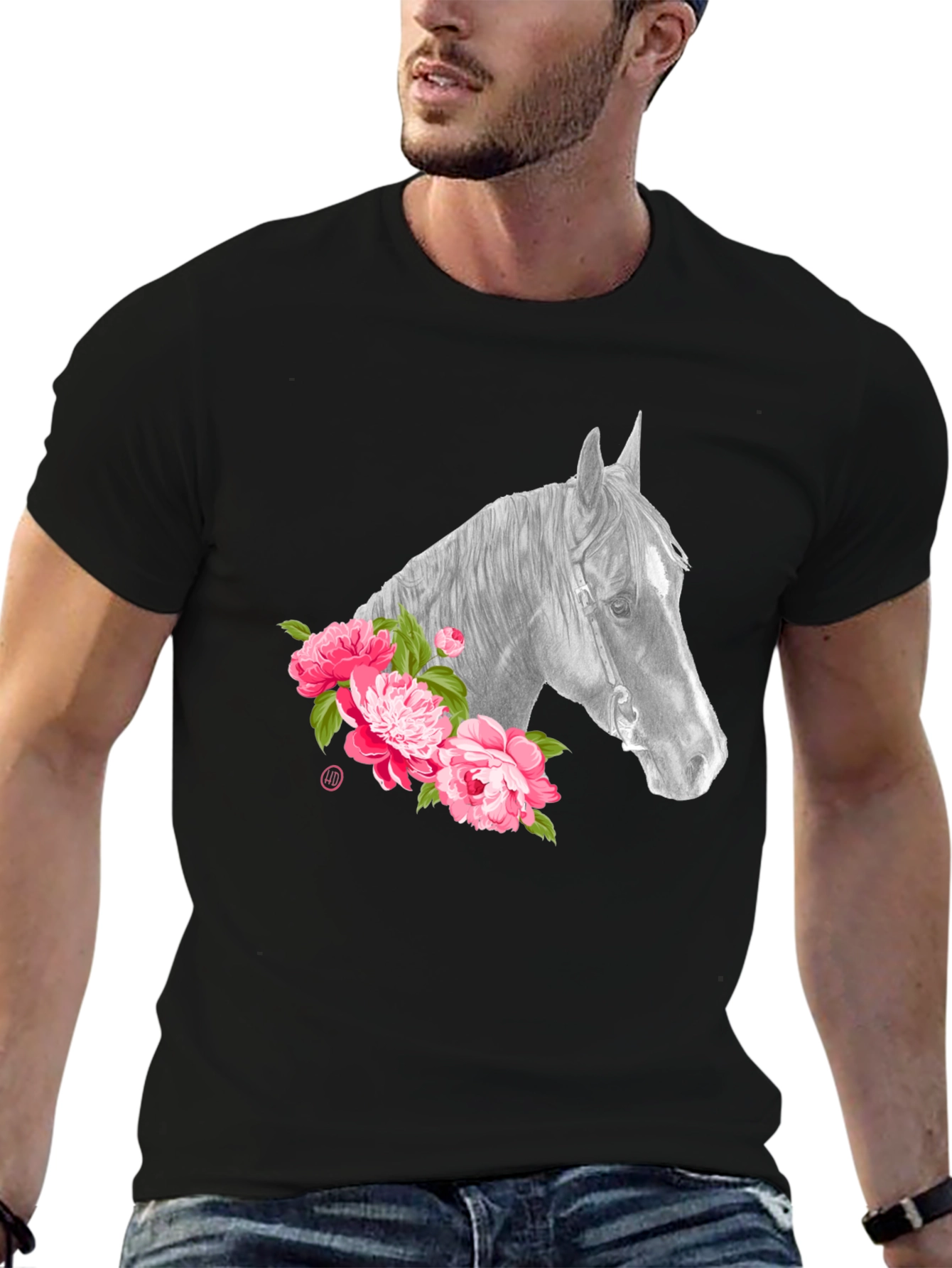 Horse & Floral Graphic Tee