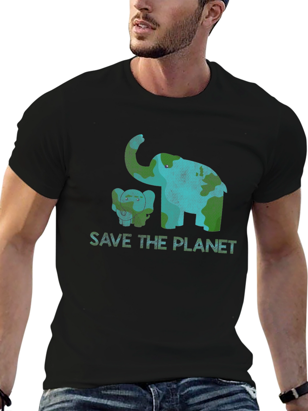 Save the Planet Elephant Graphic Tee - Eco-Friendly
