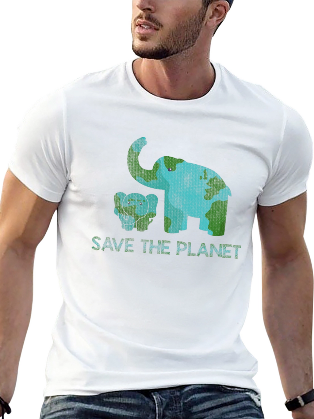 Save the Planet Elephant Graphic Tee - Eco-Friendly