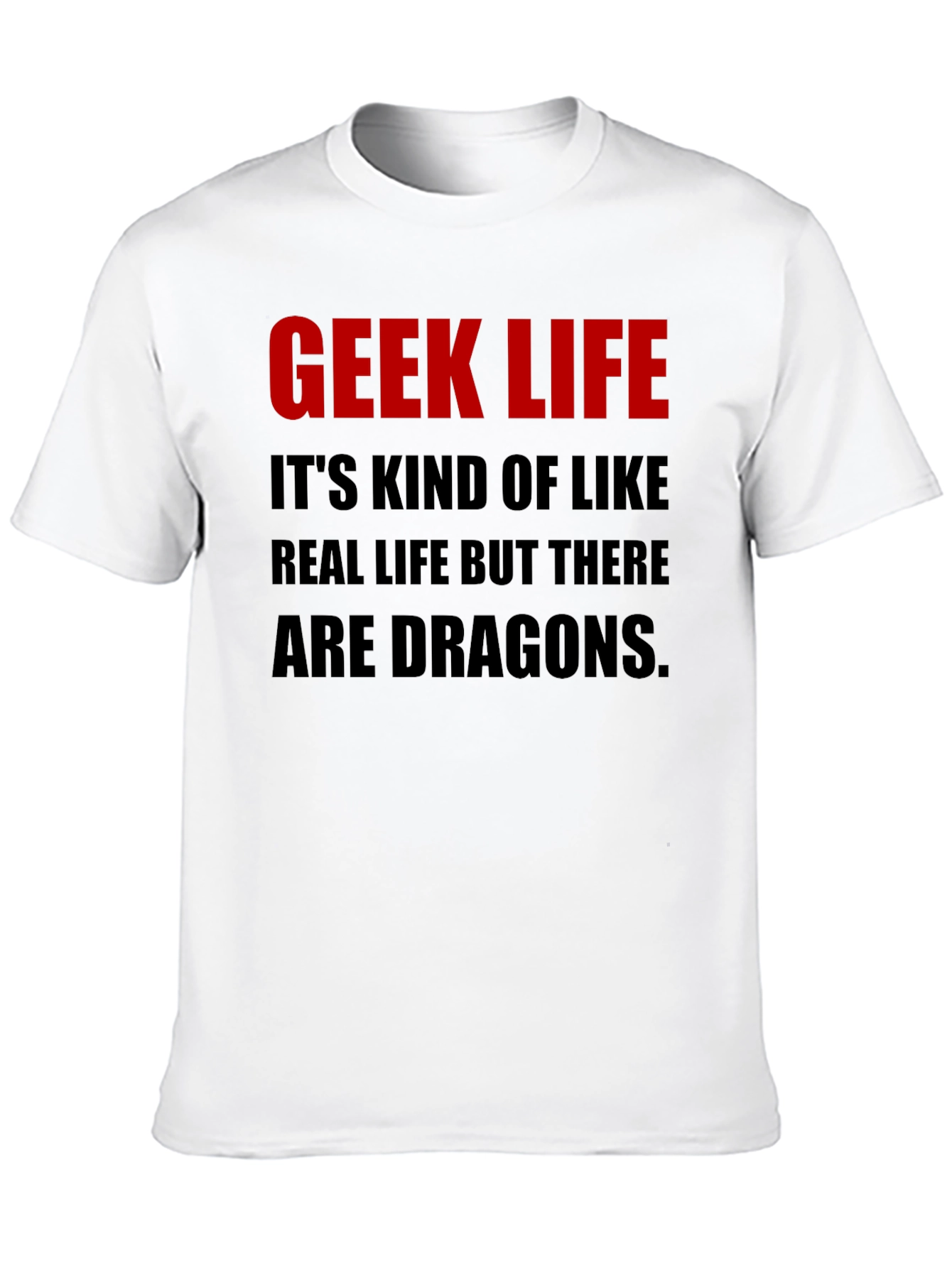 Geek Life Dragon Graphic Tee - Black