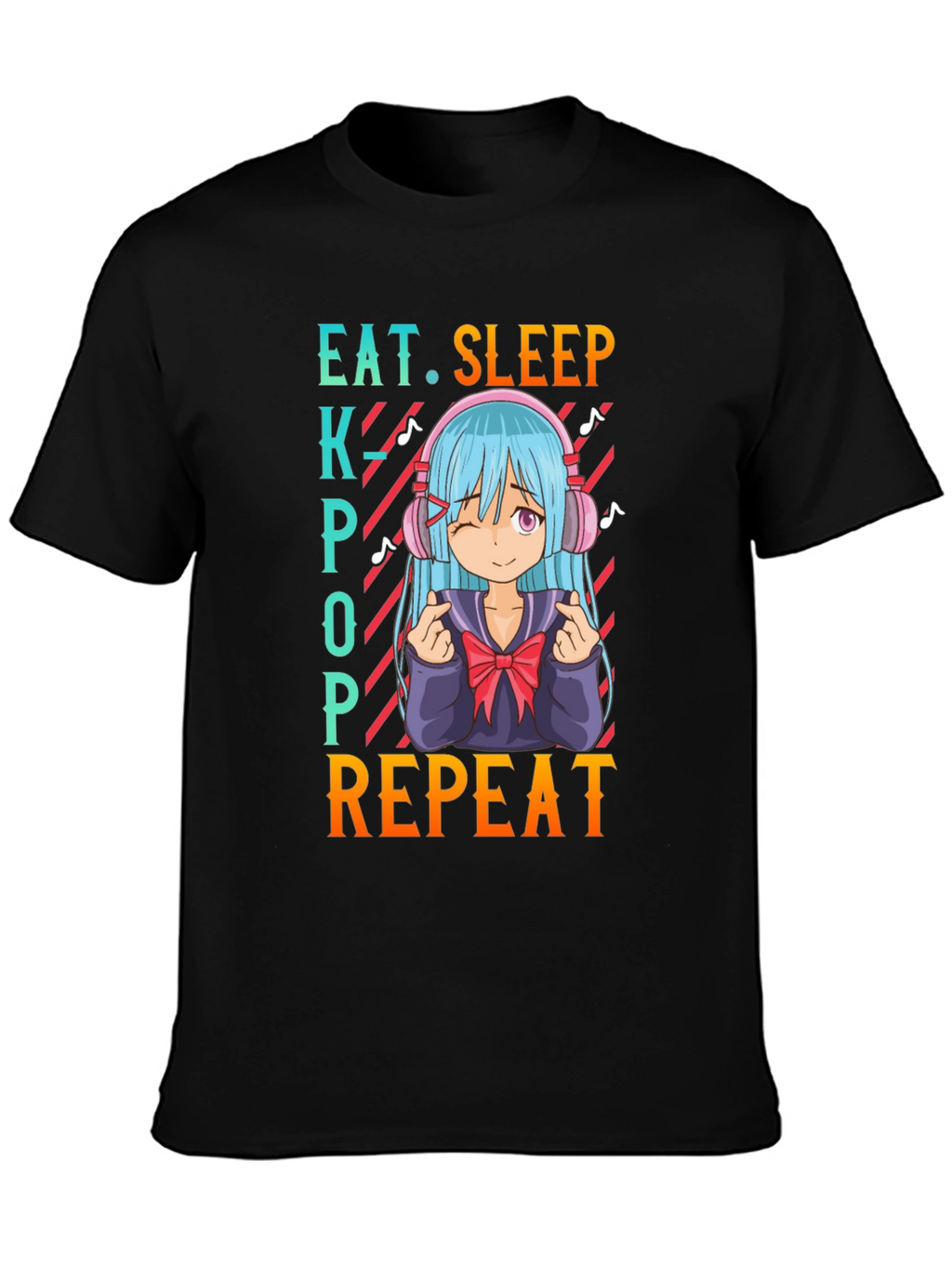 Eat Sleep Kpop Repeat Anime T-Shirt