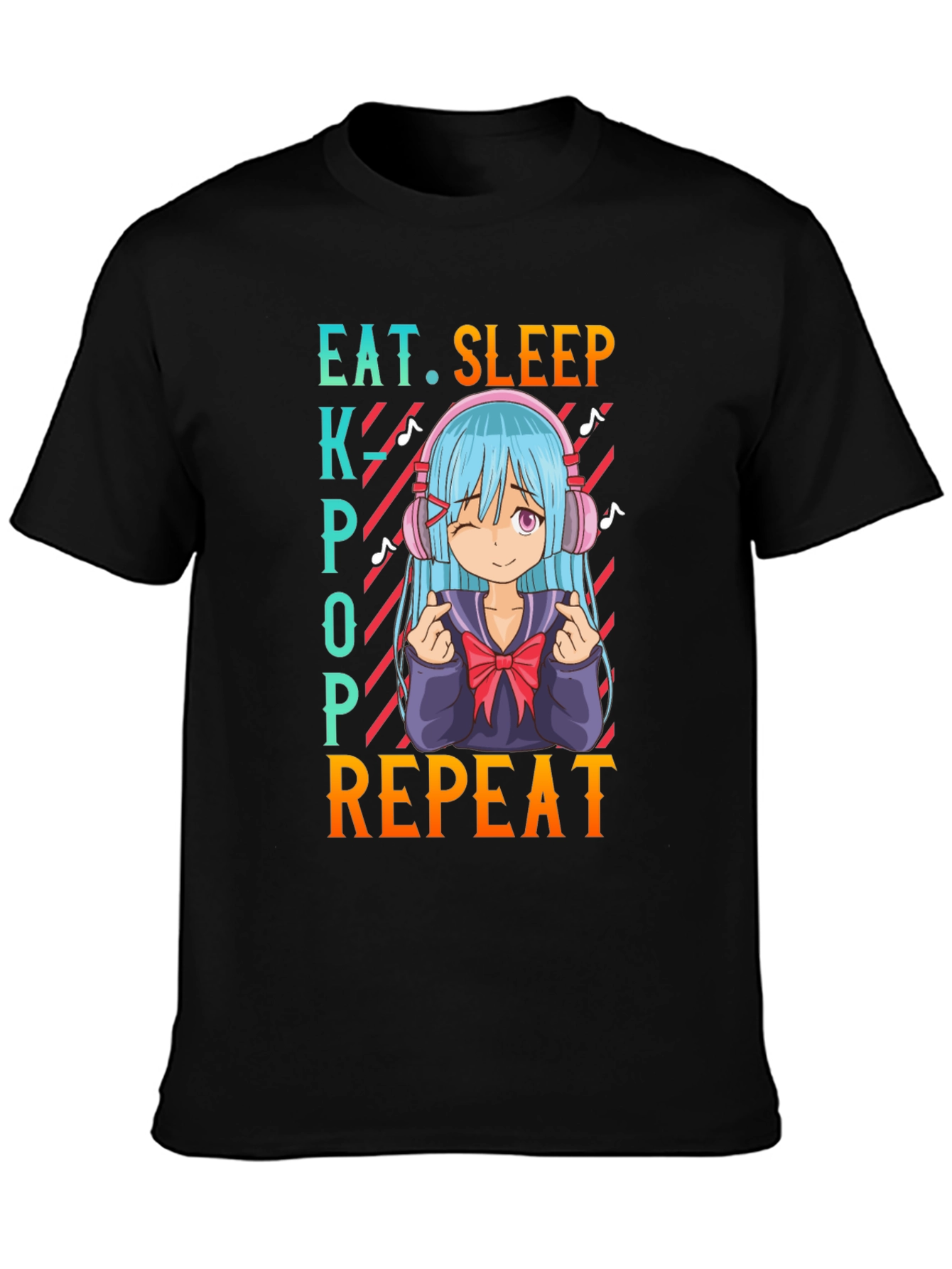 Eat Sleep Kpop Repeat Anime T-Shirt
