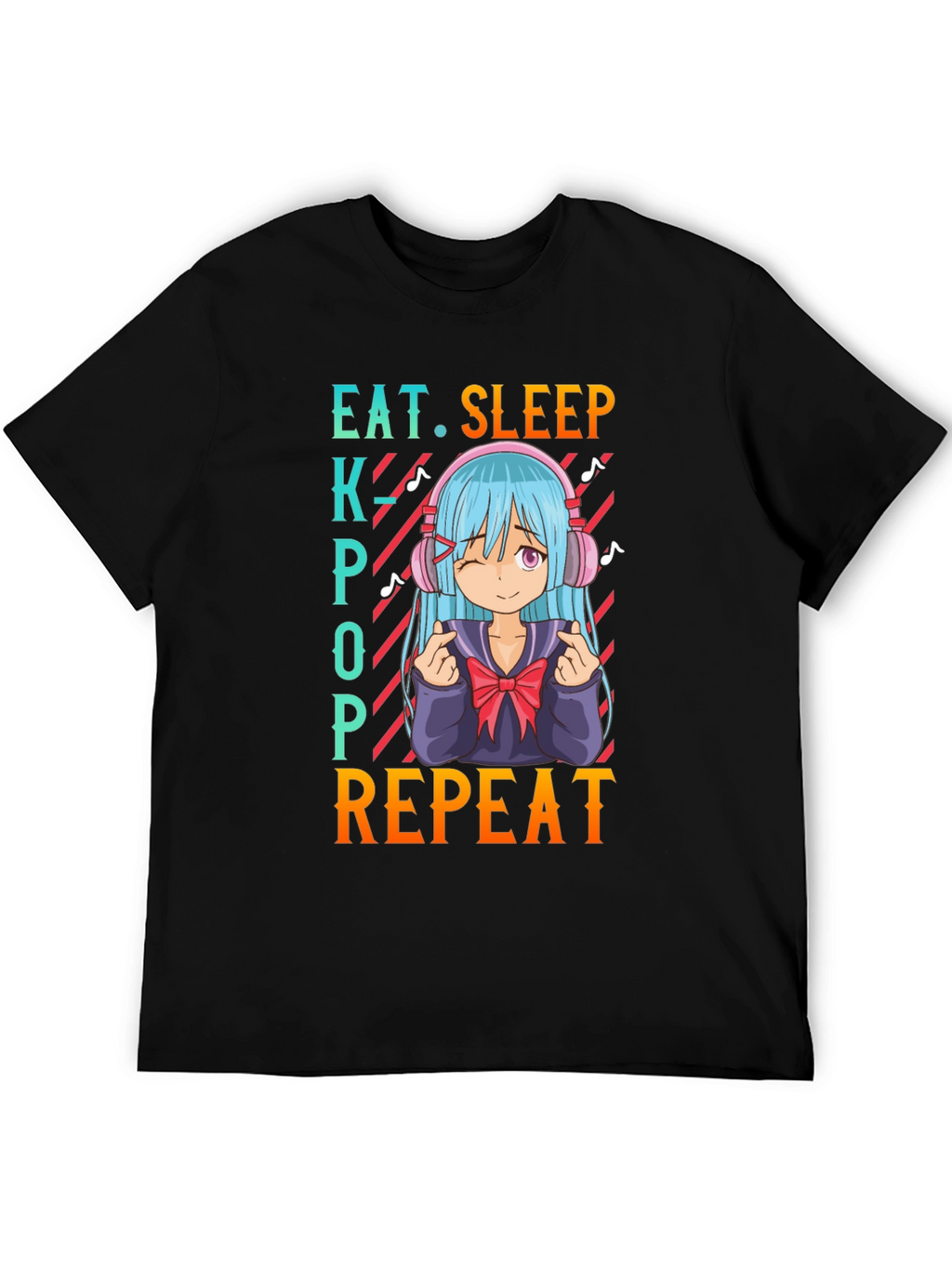 Eat Sleep Kpop Repeat Anime T-Shirt