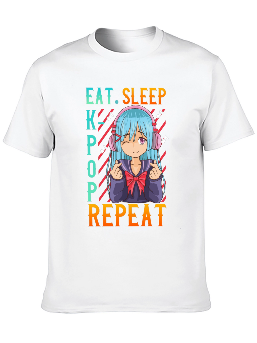 Eat Sleep Kpop Repeat Anime T-Shirt