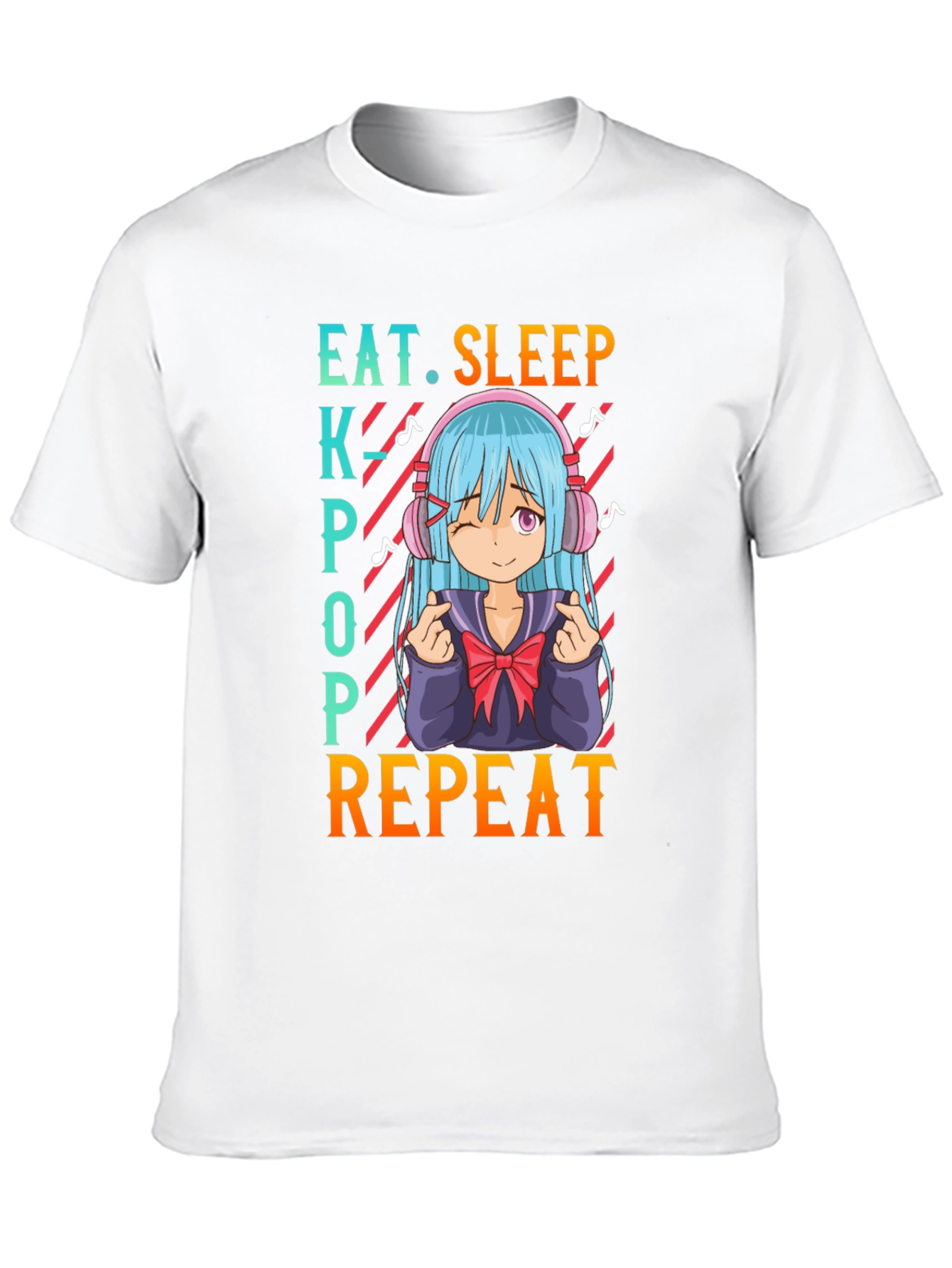 Eat Sleep Kpop Repeat Anime T-Shirt