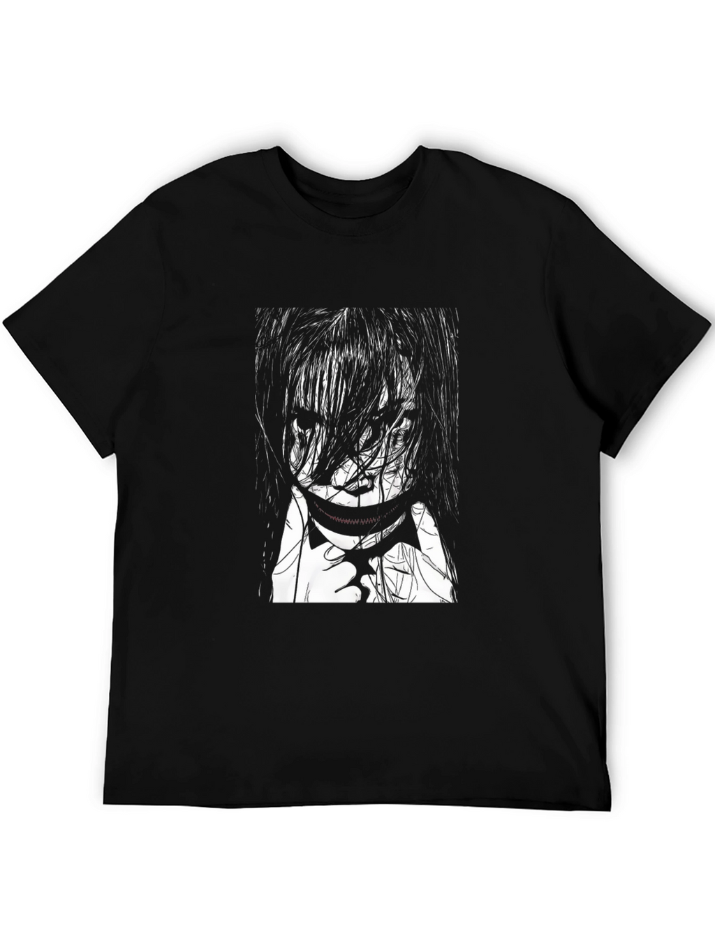 Black Horror Manga Graphic Tee