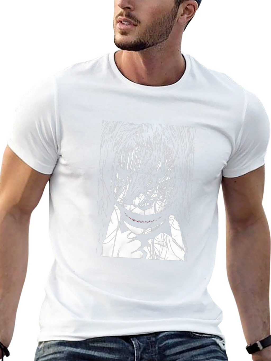 Black Horror Manga Graphic Tee