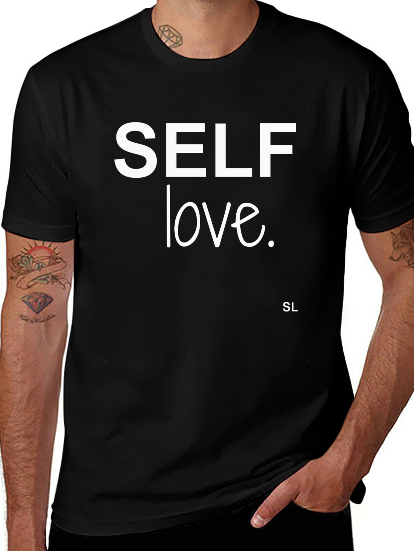 Self Love T-Shirt - Black Crew Neck