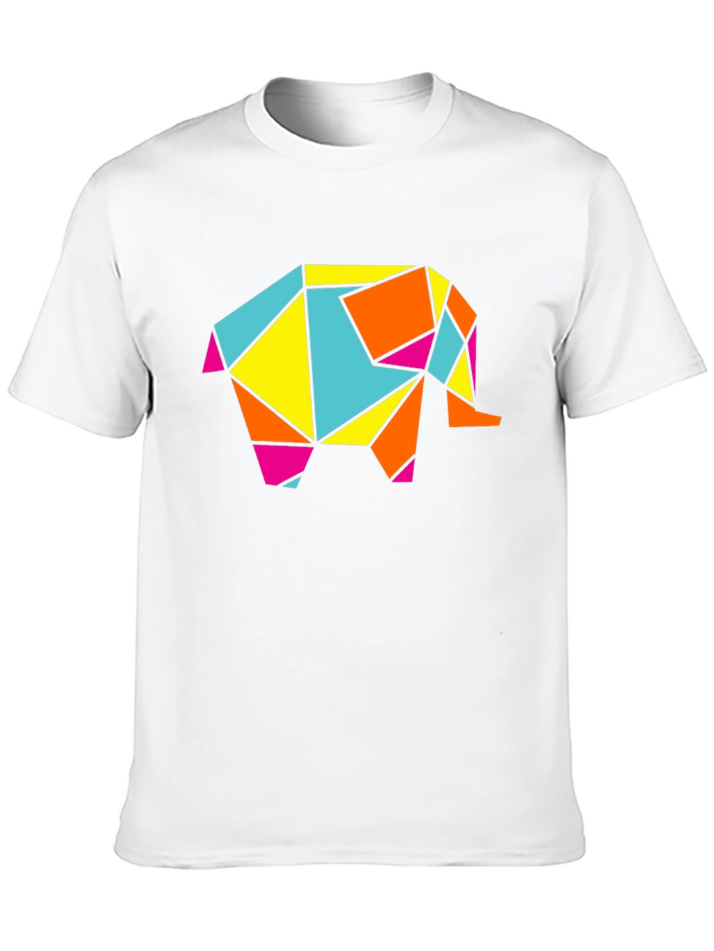Geometric Elephant Graphic Tee - Modern Art Shirt