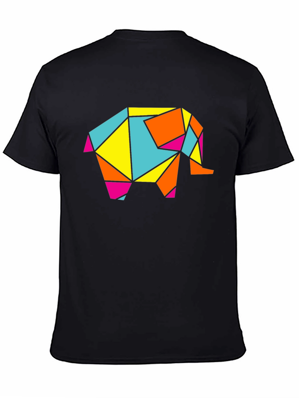 Geometric Elephant Graphic Tee - Modern Art Shirt