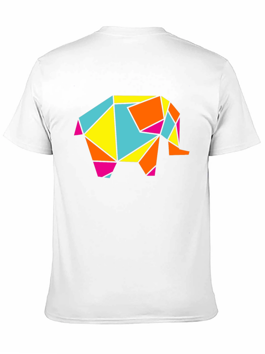 Geometric Elephant Graphic Tee - Modern Art Shirt