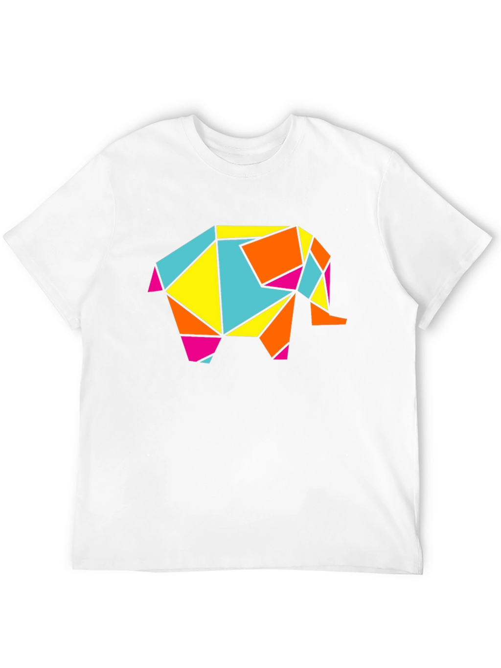 Geometric Elephant Graphic Tee - Modern Art Shirt