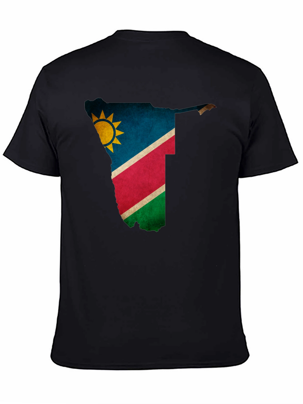 Namibia Flag Map Graphic Tee - Black