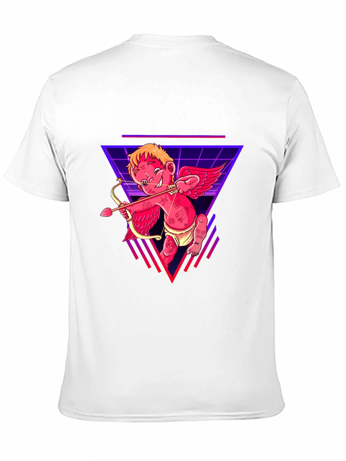 Cupid Graphic Tee - Black Cotton Retro Design