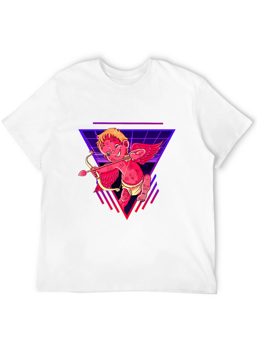 Cupid Graphic Tee - Black Cotton Retro Design
