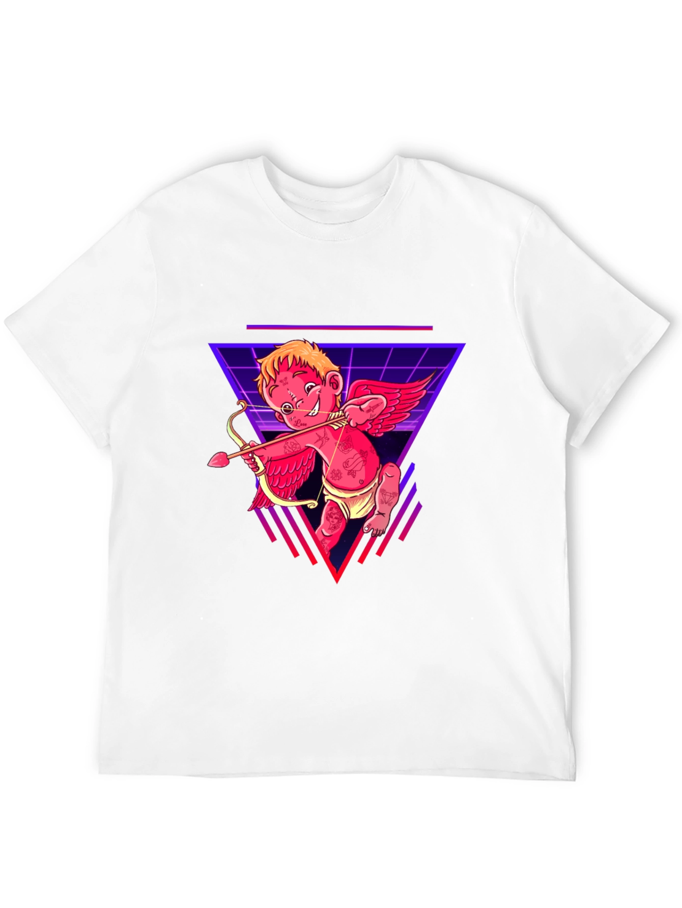 Cupid Graphic Tee - Black Cotton Retro Design