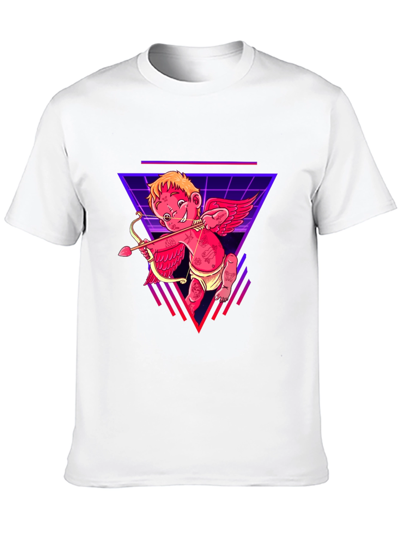 Cupid Graphic Tee - Black Cotton Retro Design
