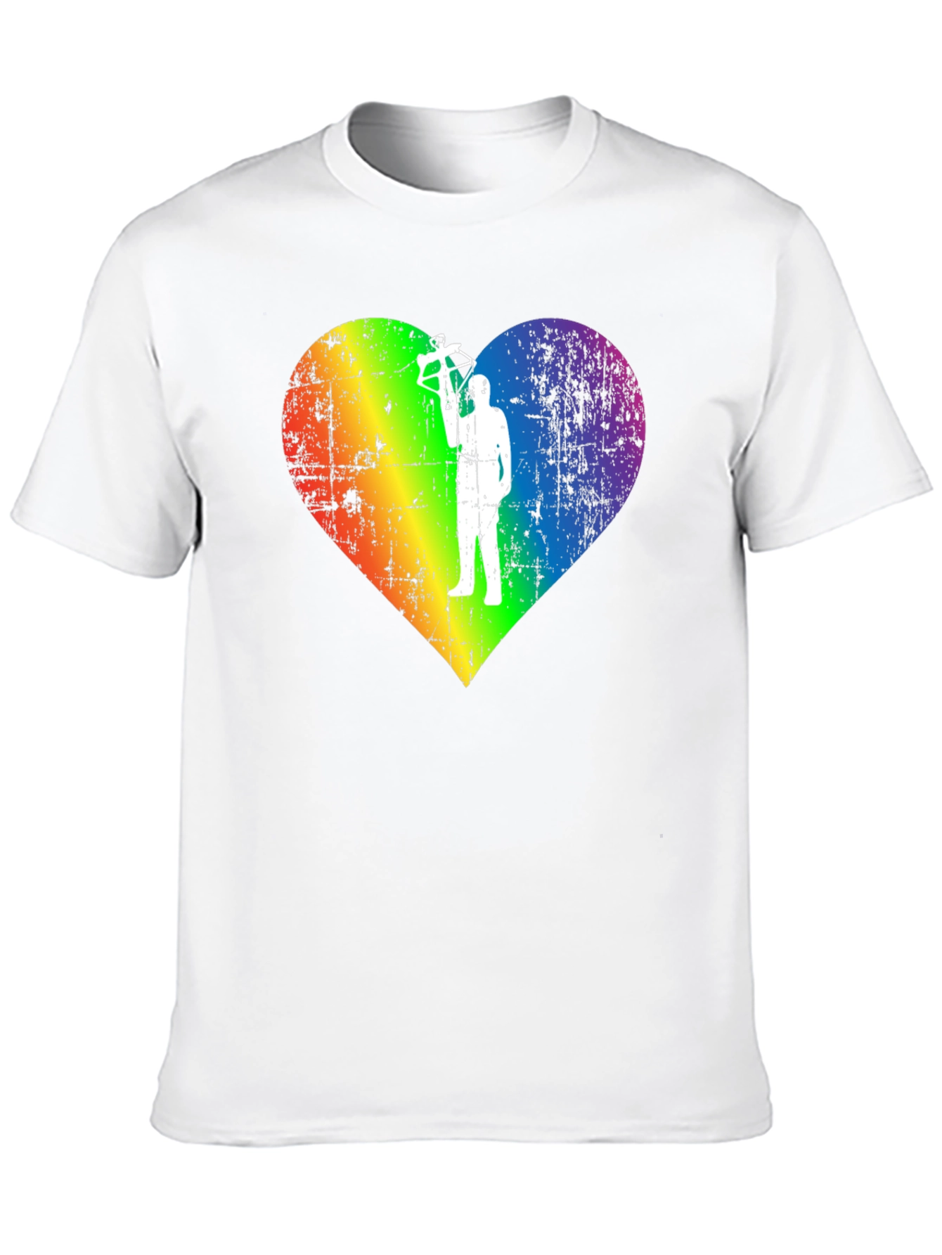 LGBTQ Rainbow Heart Crossbow T-Shirt
