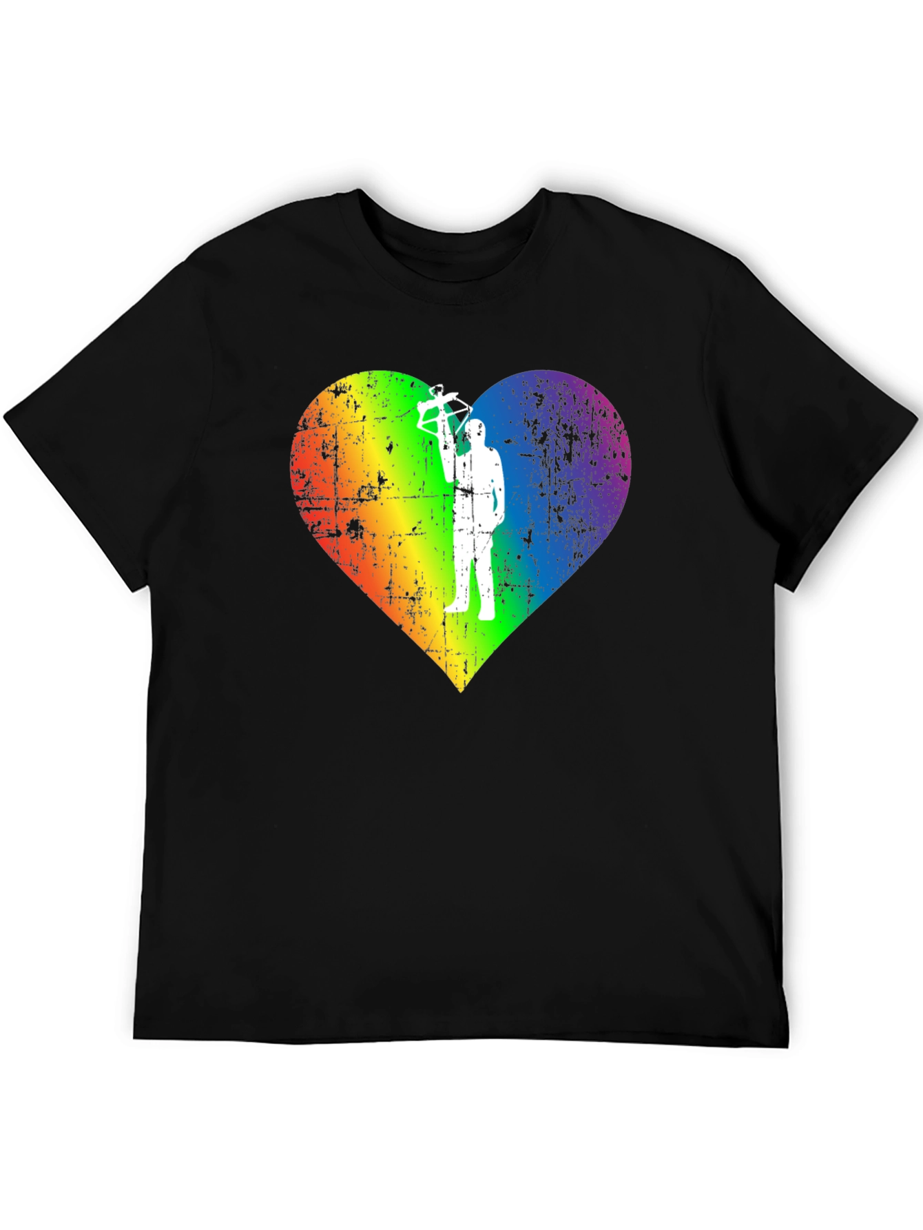 LGBTQ Rainbow Heart Crossbow T-Shirt