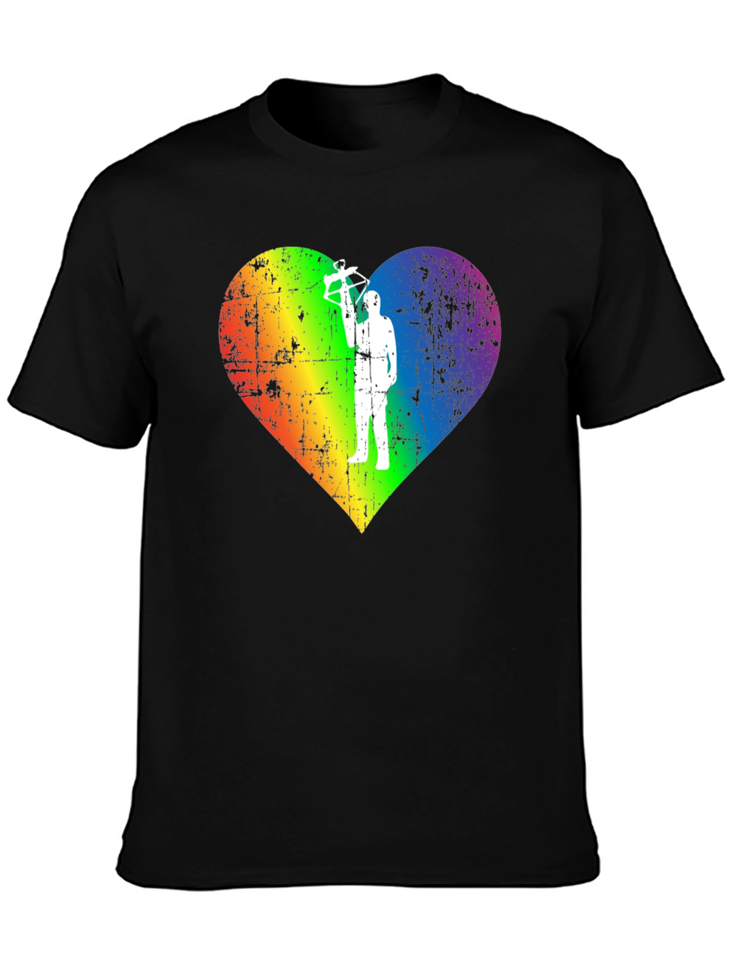 LGBTQ Rainbow Heart Crossbow T-Shirt