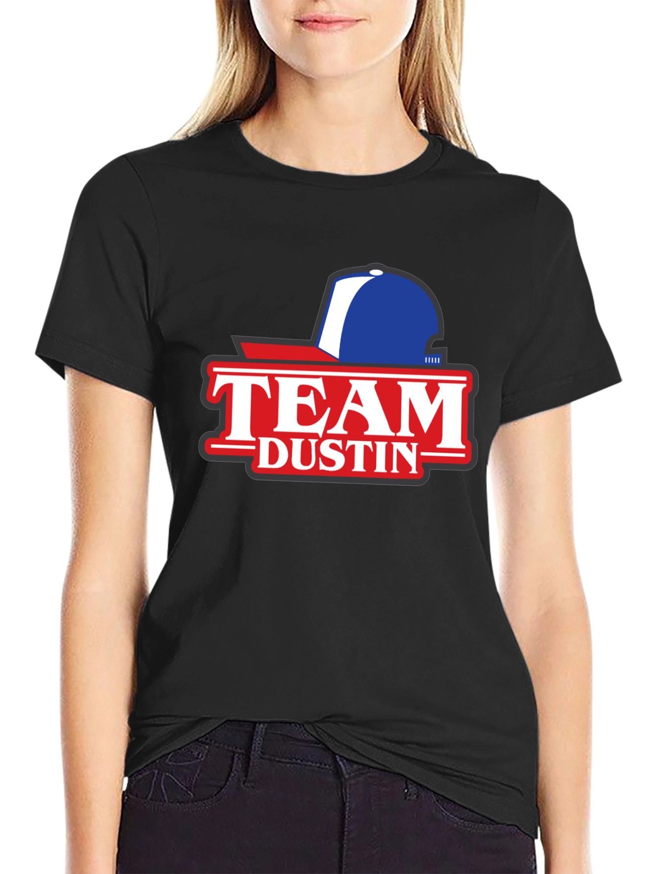Team Dustin Baseball Cap Graphic T-Shirt