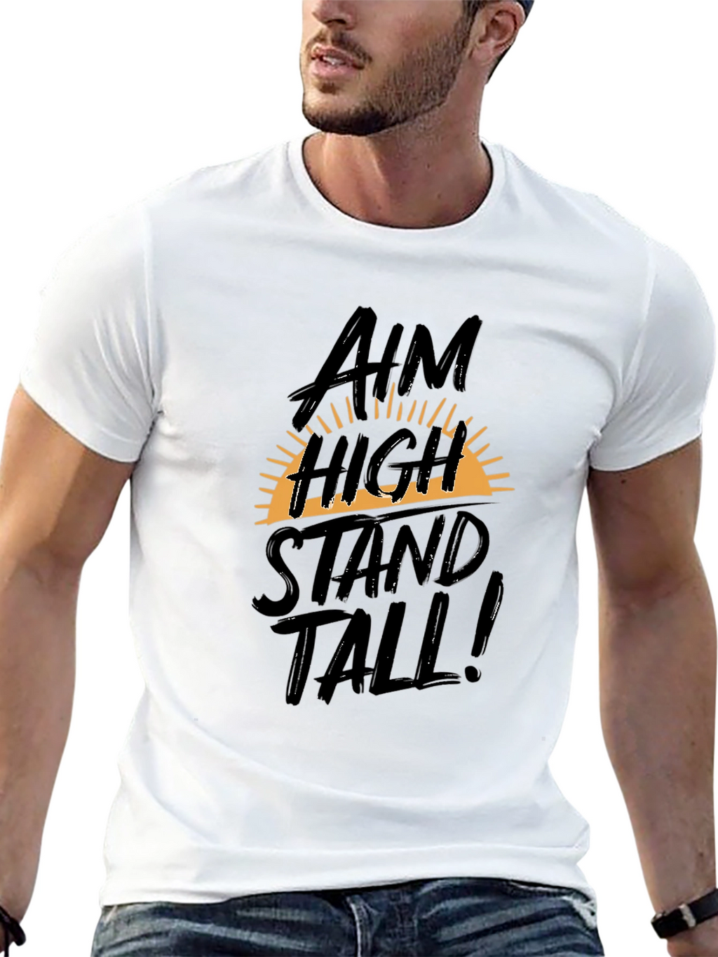 Aim High Stand Tall Mens Graphic Tee